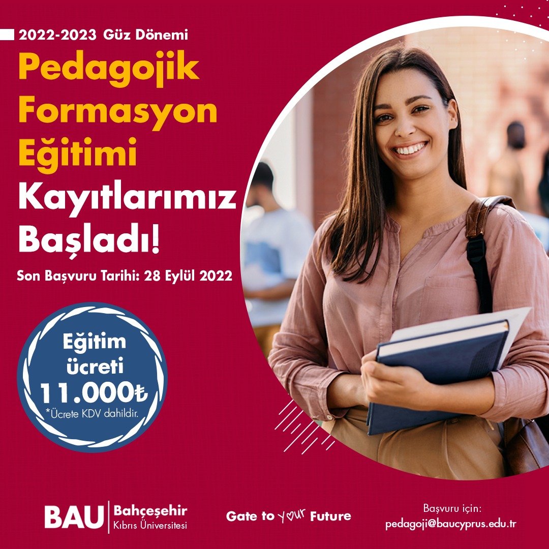 BAU Kıbrıs Pedagojik Formasyon Eğitimi Sertifika Programı başvuruları başladı