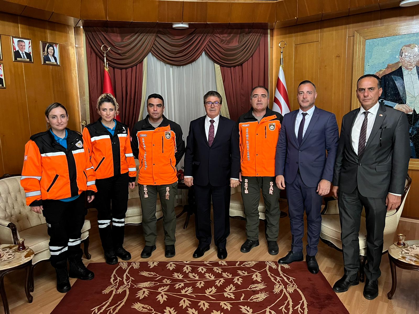 Başbakan Üstel, Sivil Savunma Teşkilatı Başkan Yardımcısı Coşan ve beraberindeki heyeti kabul etti