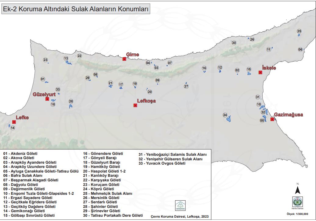 KKTC’de koruma altında 33 sulak alan var