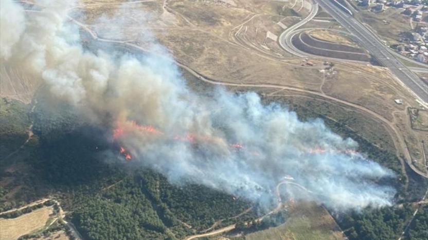 İzmir’de orman yangını. Yangına havadan ve yerden müdahale ediliyor