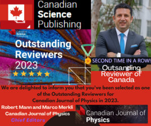 DAÜ Fizik ve Kimya Bölümleri Başkanı Sakallı’ya Kanada’dan 2023 yılının “Üstün Hakemi” ödülü