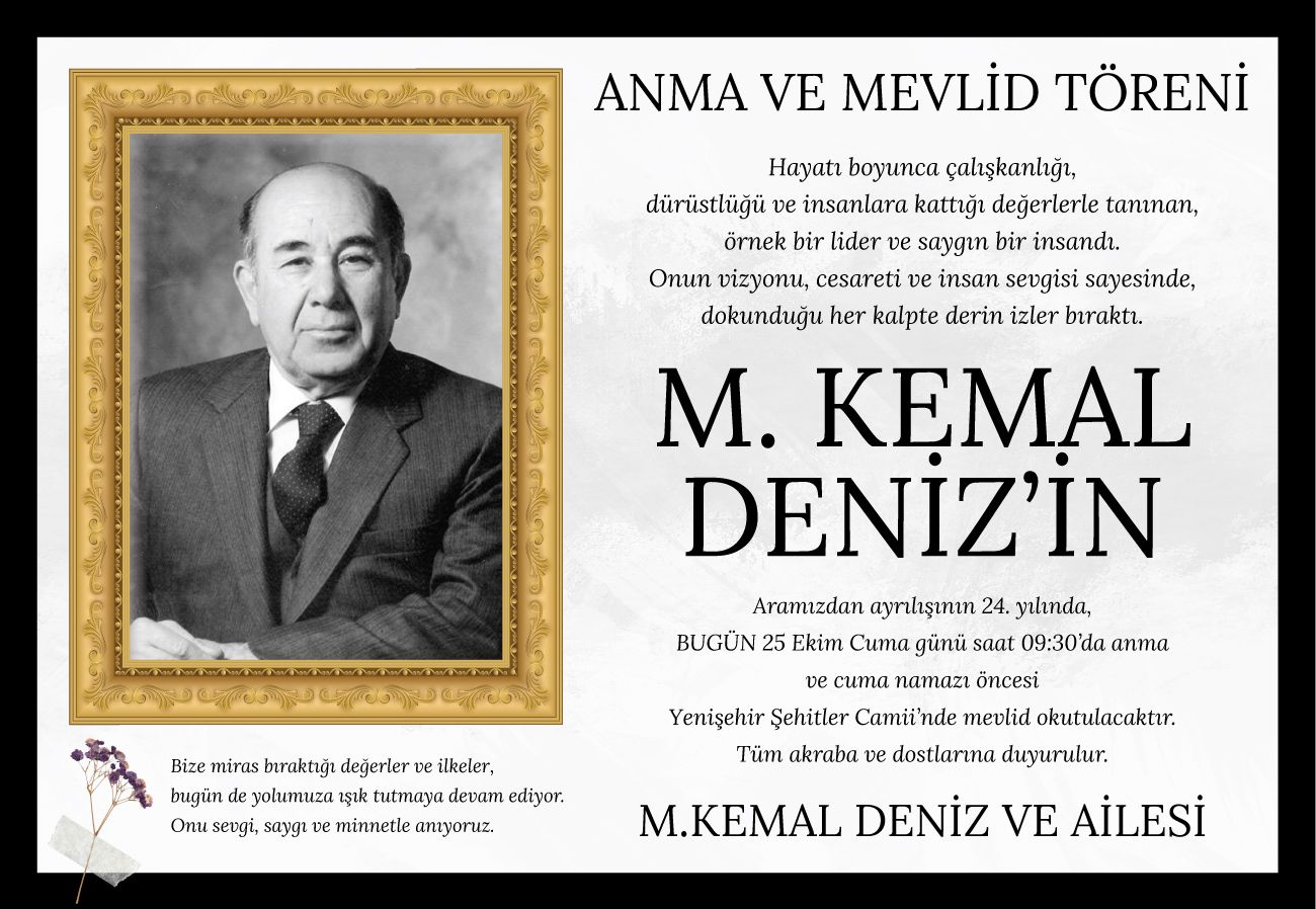 M. Kemal Deniz,  kabri başında anılacak