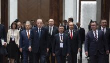 Erdoğan, Cumhurbaşkanı Tatar’ı Suşa’dan sonra Bişkek’te görmekten mutluluk duyduğunu söyledi